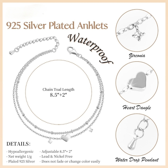 Sliver Ankle bracelet - Picture 3 of 3